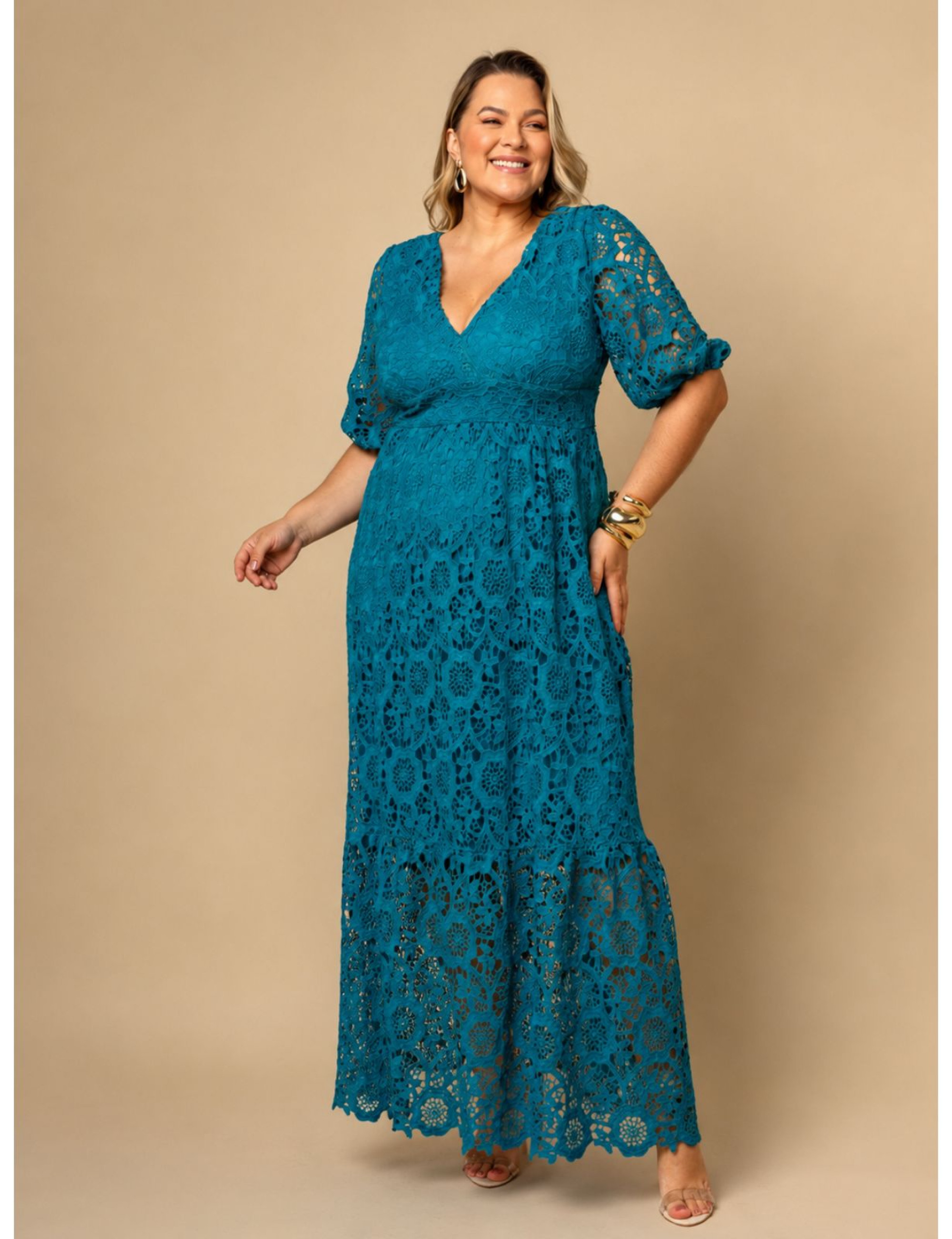 VESTIDO HELENA PLUS AZUL