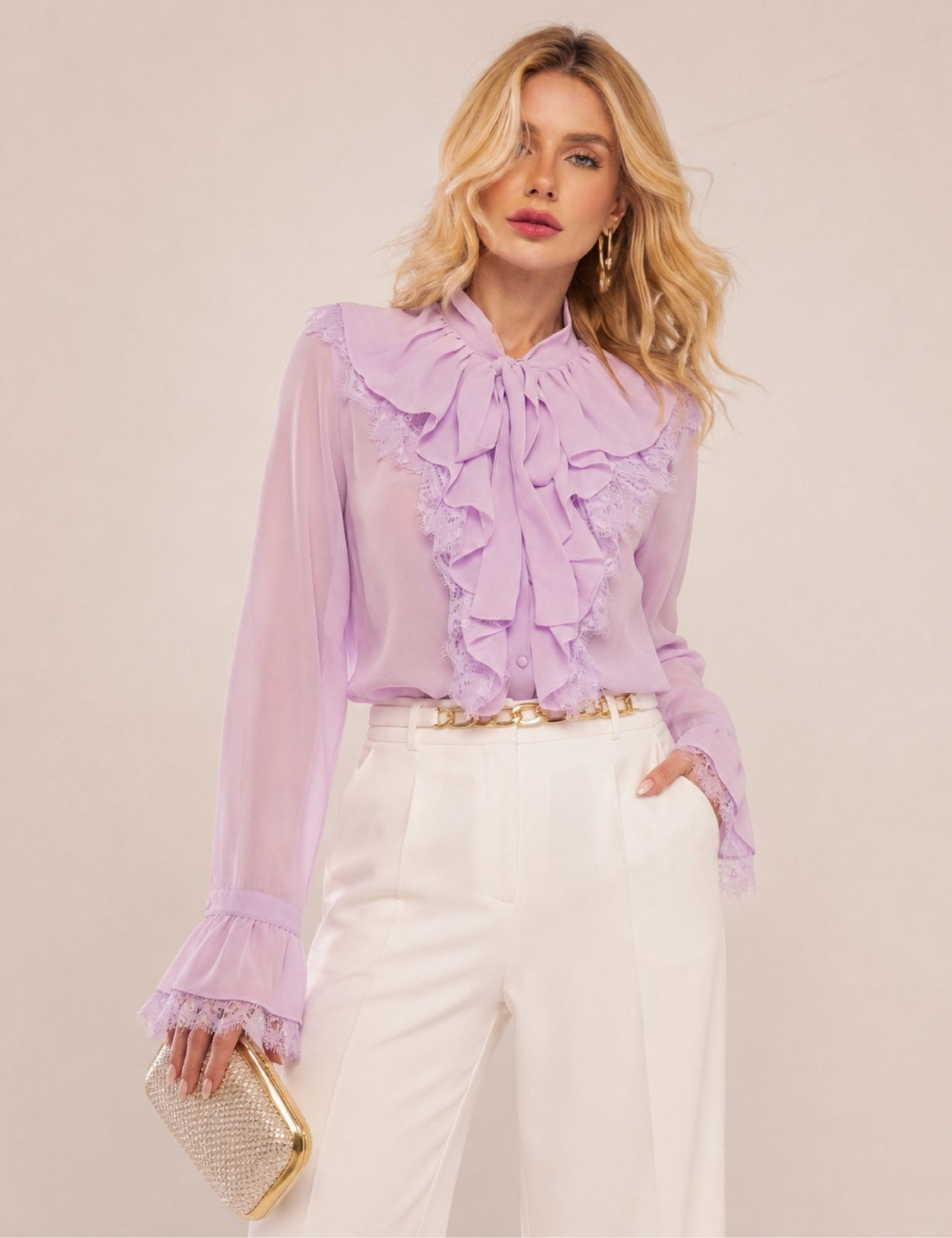 CAMISA BABADOS NOIR LAVANDA