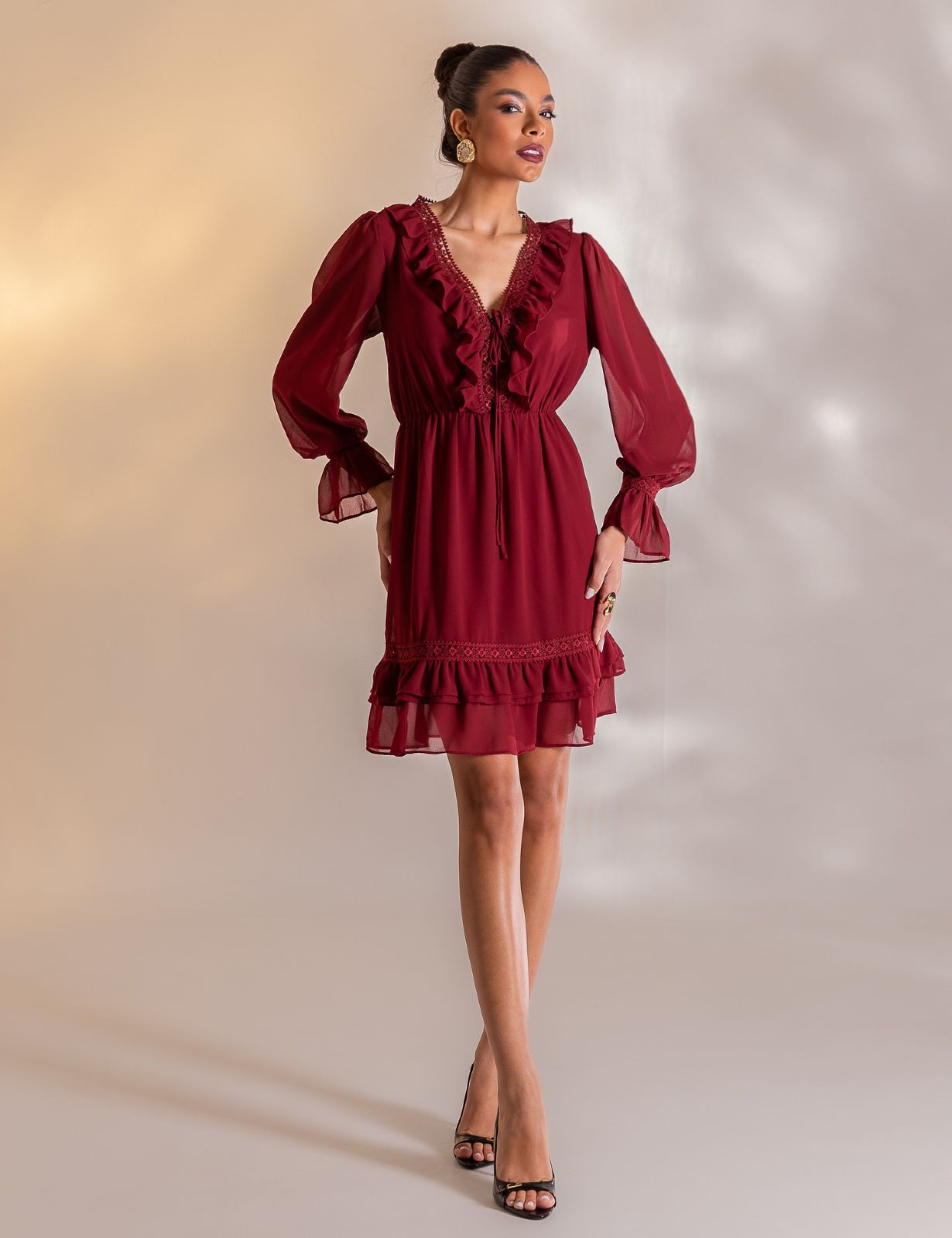 VESTIDO CURTO JULIANA VINHO