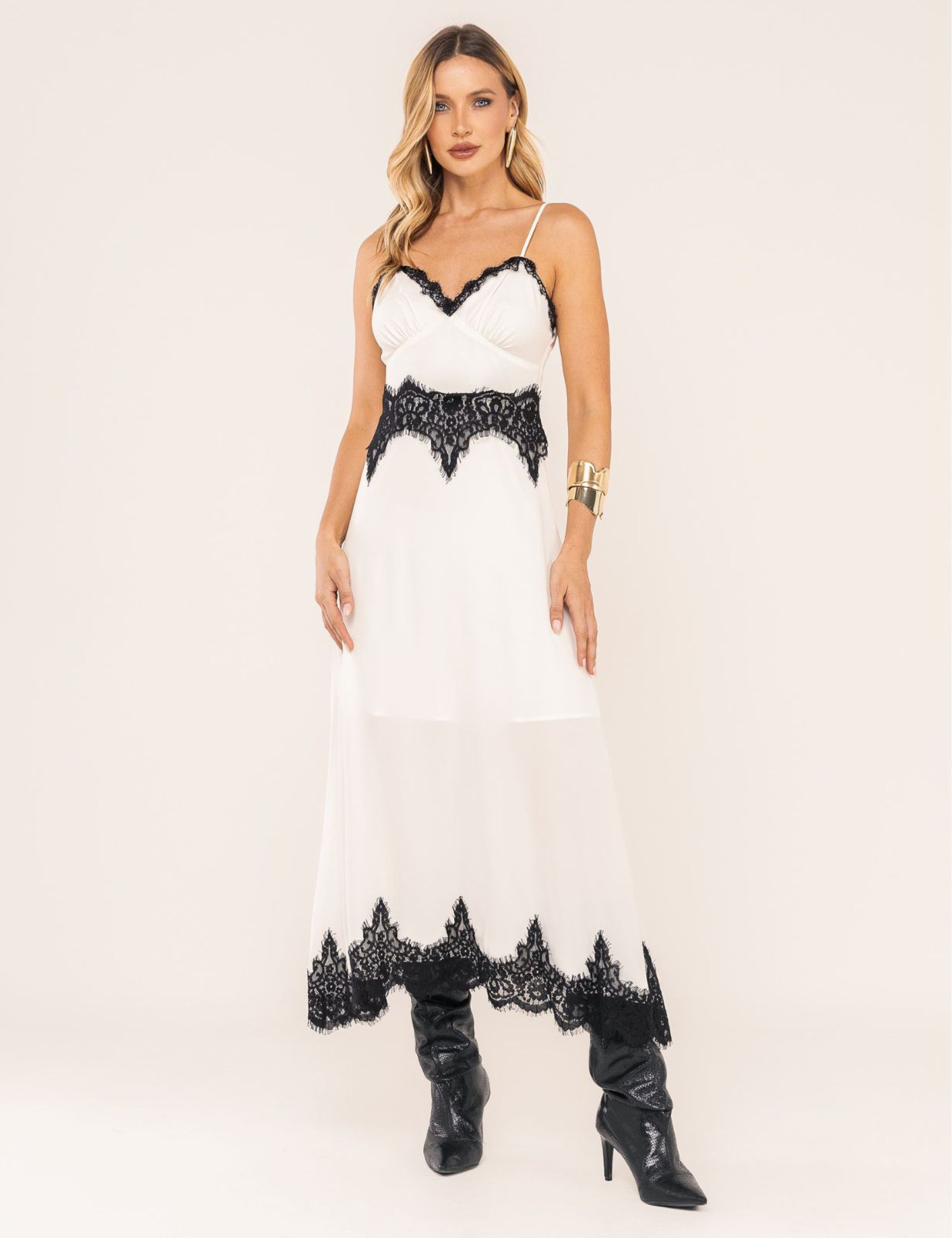 VESTIDO DE ALÇA ISABELA OFF WHITE