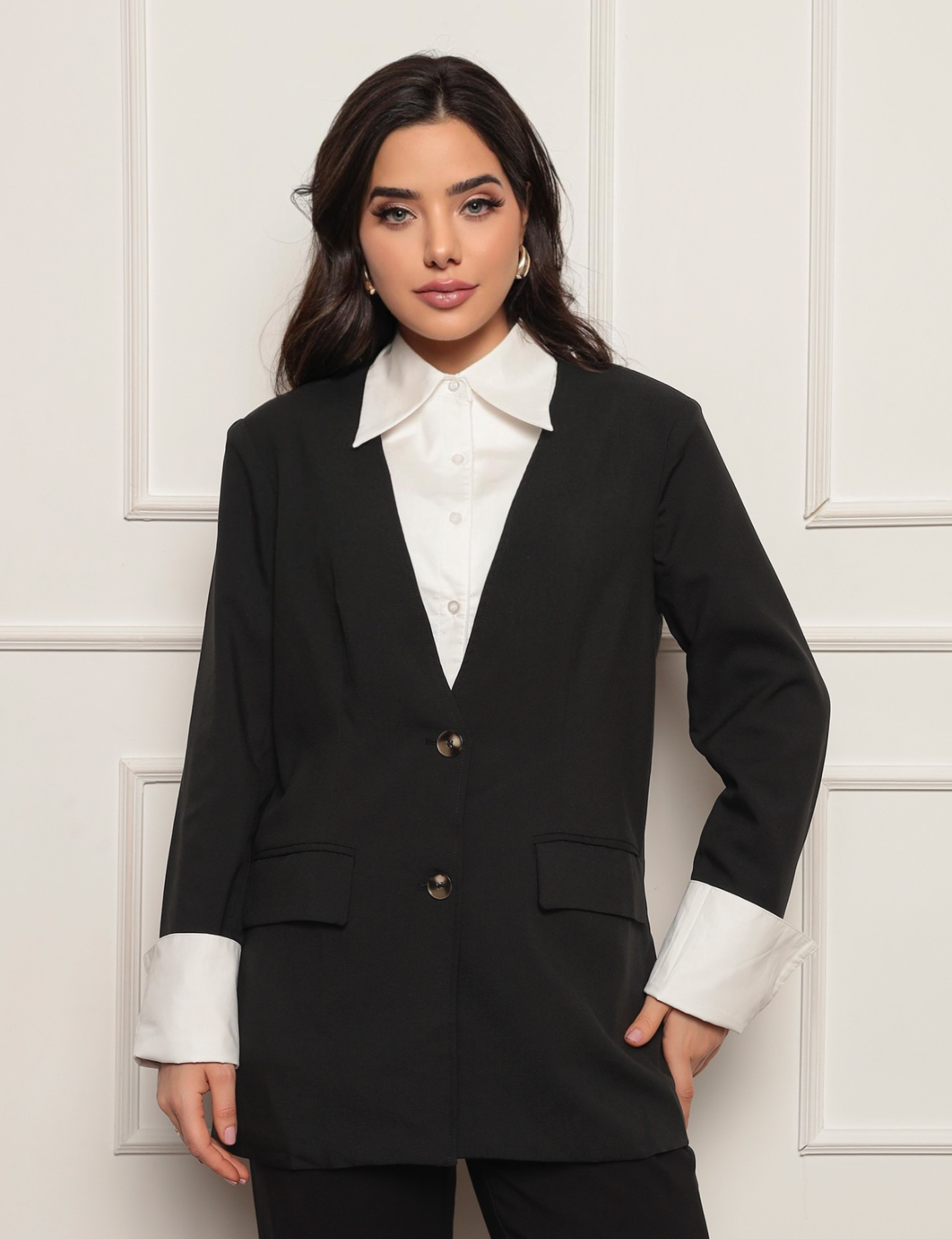 Blazer Desconstruído Camisa Amanda Preto