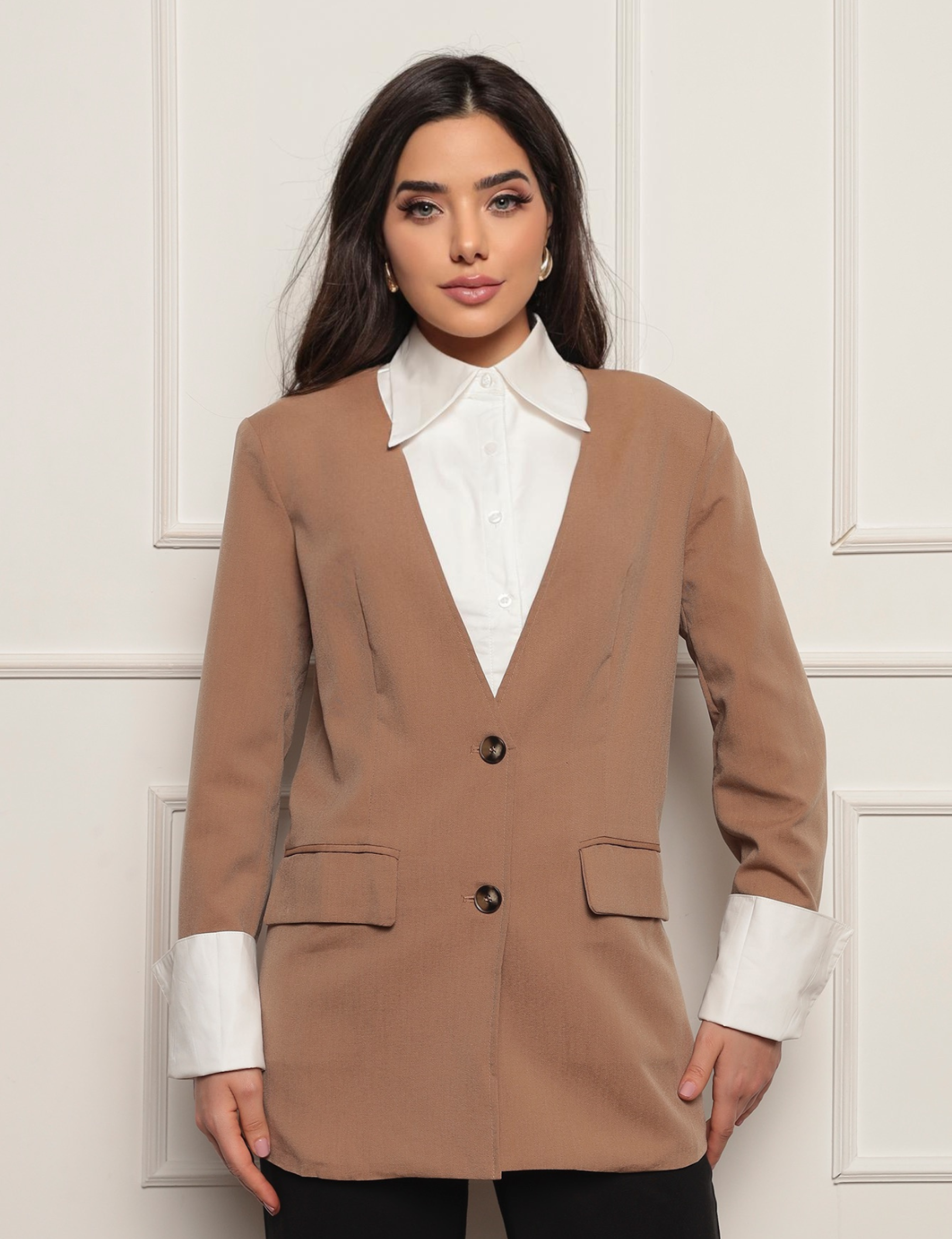 Blazer Desconstruído Camisa Amanda Bege