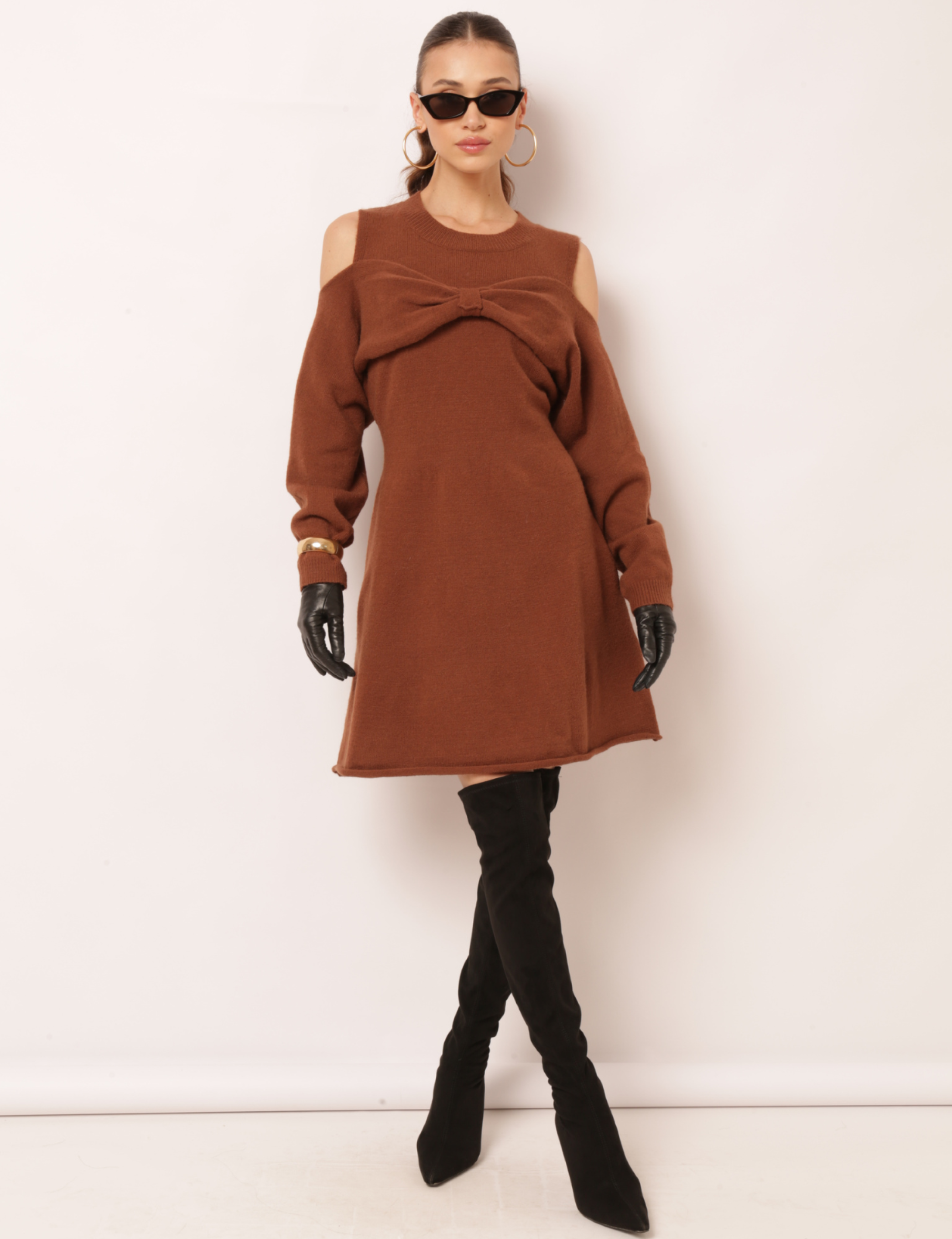 VESTIDO TRICOT DOVE MARROM