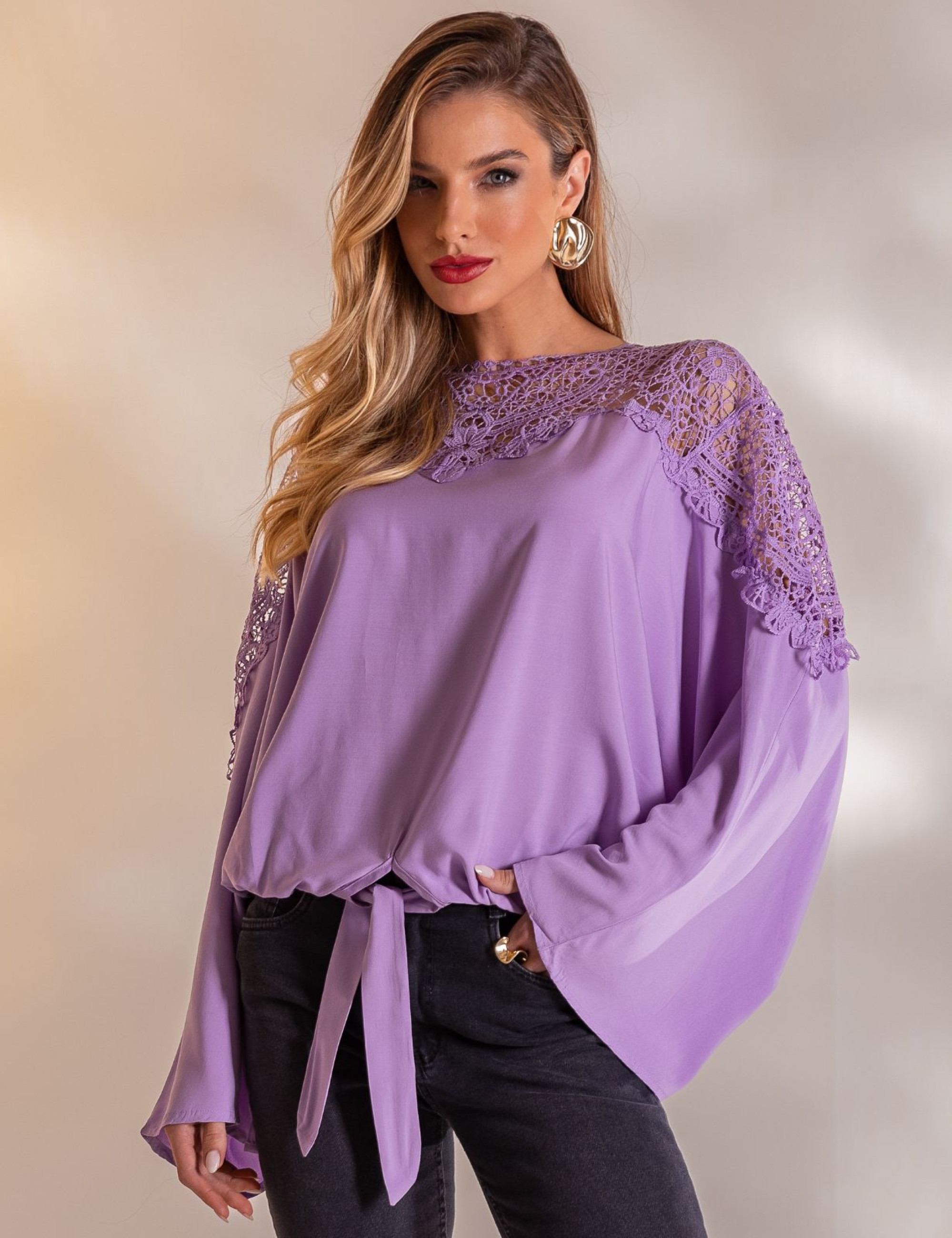 BLUSA EM VISCOSE ARIELA LAVANDA