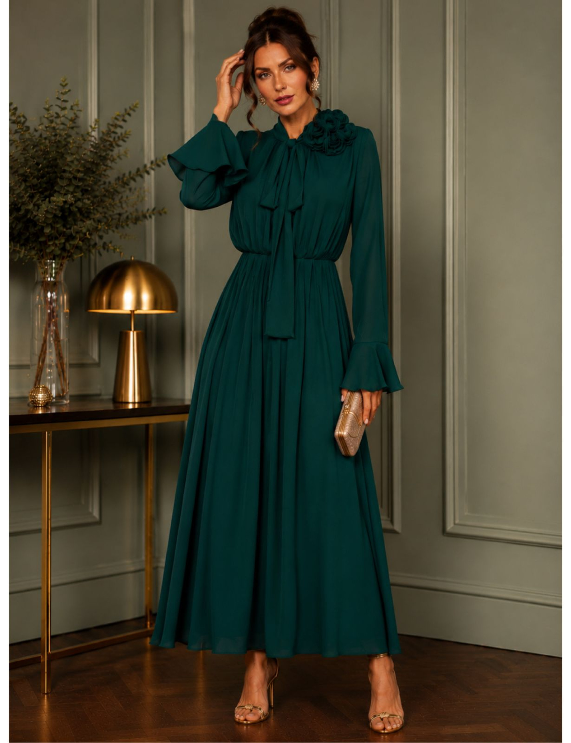 VESTIDO CREPE BELLE VERDE