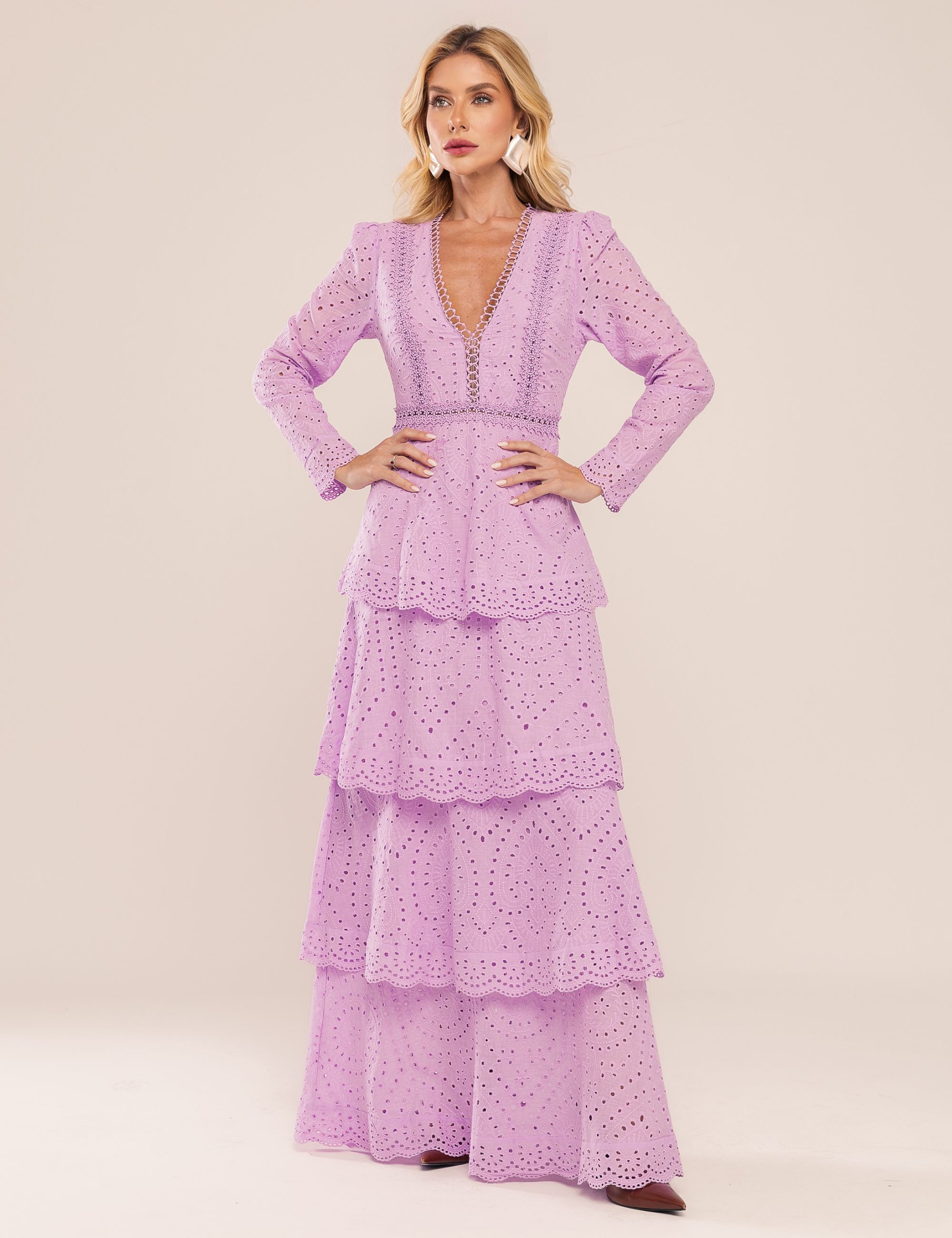VESTIDO LONGO LAISE PÉROLA LAVANDA