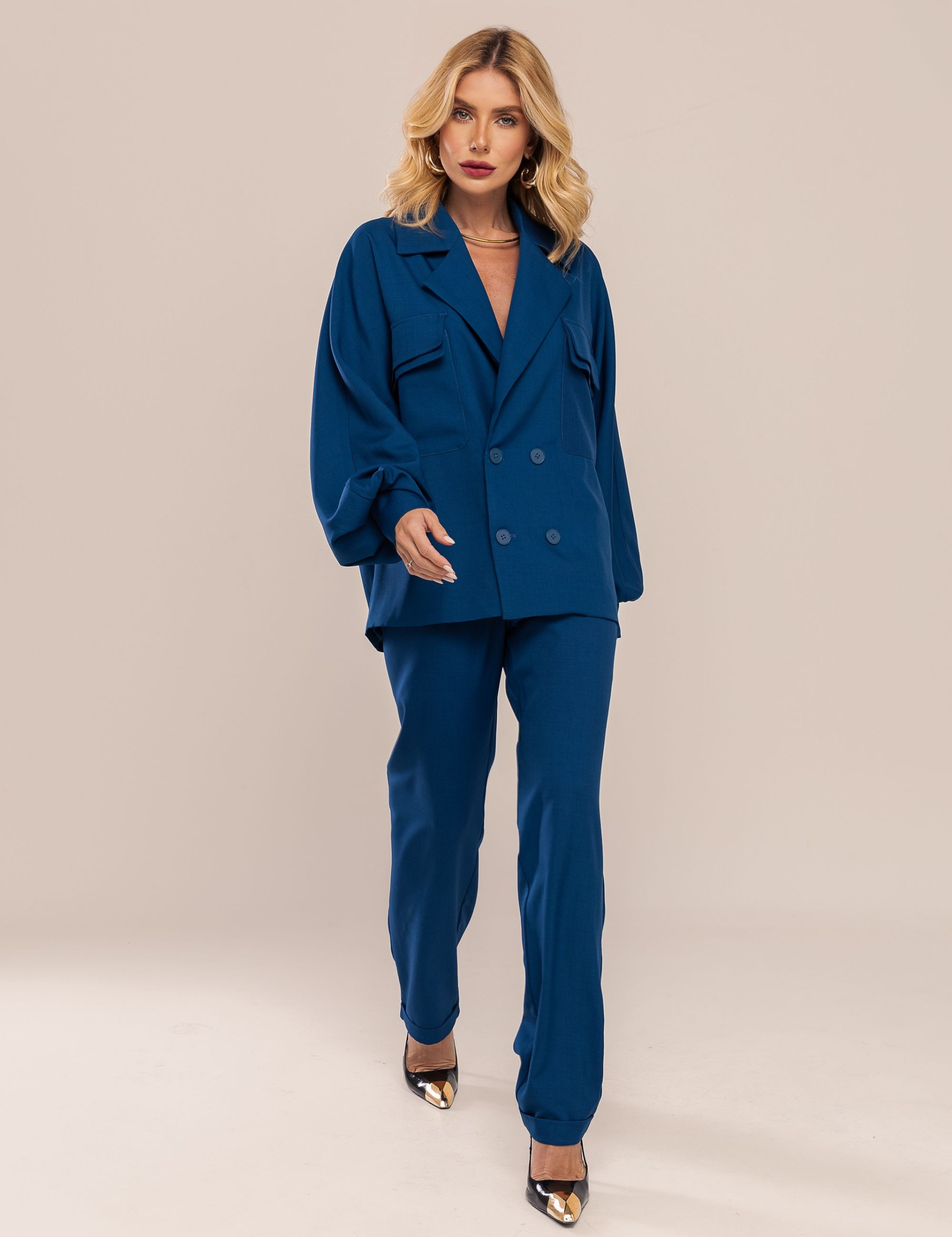 CONJUNTO CAMISA OVERSIZED ZURI AZUL