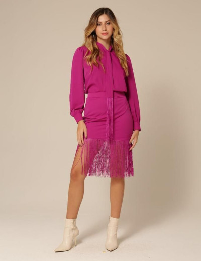 Conjunto Camisa Saia Ayla Pink