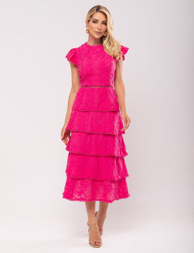 Vestido Laise Babados Miriam Rosa