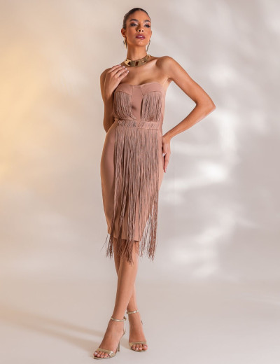 Vestido Franja Líria Nude