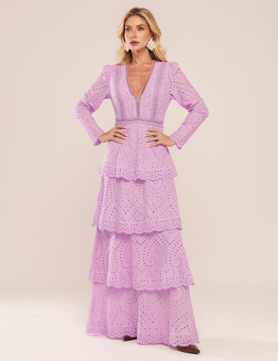 VESTIDO LONGO LAISE PÉROLA LAVANDA