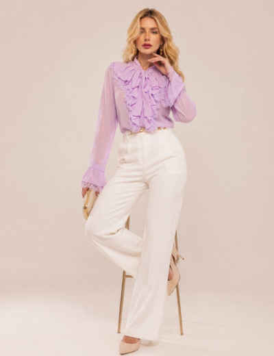 CAMISA BABADOS NOIR LAVANDA