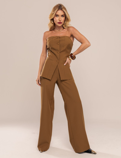 CONJUNTO ALFAIATARIA TOMARA QUE CAI SURI CAQUI