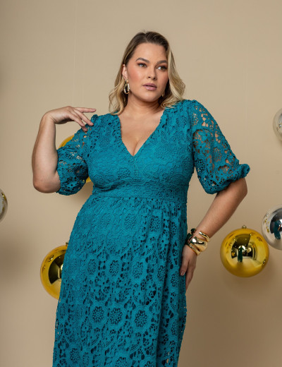 VESTIDO HELENA PLUS AZUL