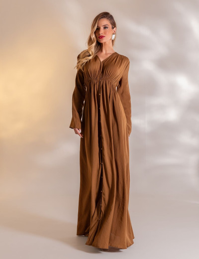 VESTIDO LONGO MIRELLA MARROM