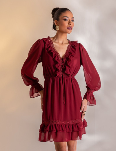 VESTIDO CURTO JULIANA VINHO