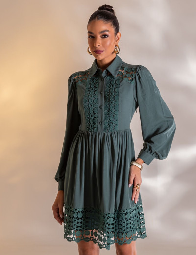 VESTIDO CURTO GUIPIR ISADORA VERDE
