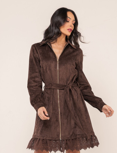 VESTIDO SUEDE PALOMA MARROM