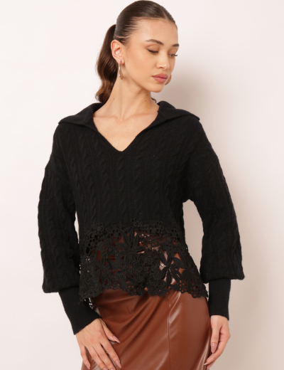 BLUSA TRICOT AMPLA HADASSA PRETO
