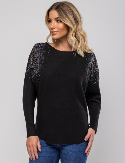 BLUSA MODAL MANGA MORCEGO GRACE PRETA