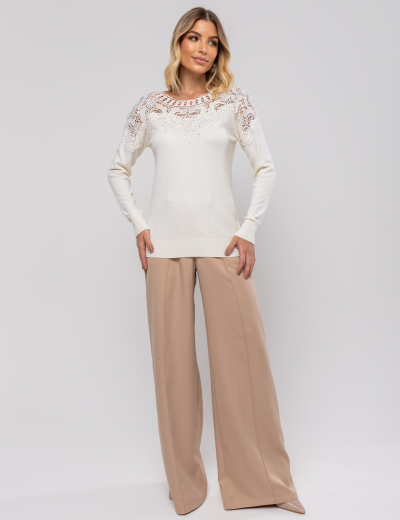 BLUSA MODAL COM APLICAÇÃO ANA LIZ CREME