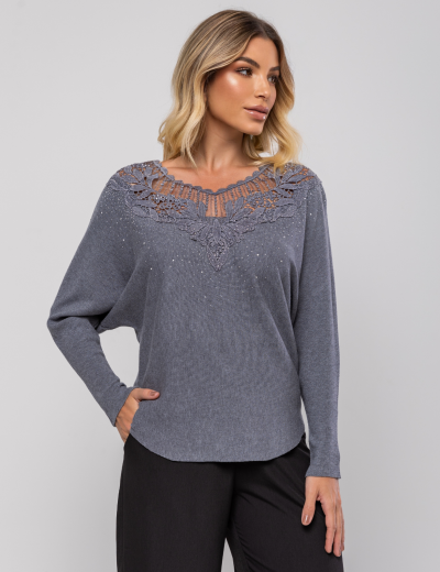 BLUSA AMPLA ANGEL CINZA