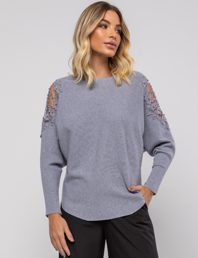 BLUSA MANGA MORCEGO PAULA CINZA