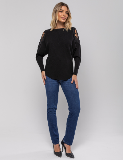 BLUSA MANGA MORCEGO PAULA PRETA