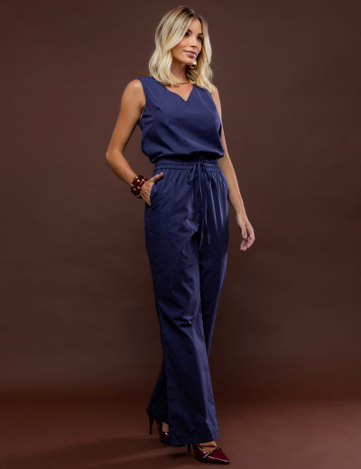 CONJUNTO DE ALGODÃO ARETHA AZUL MARINHO