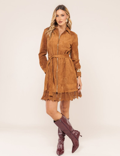 VESTIDO SUEDE PALOMA CARAMELO