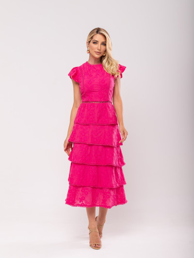 Vestido Laise Babados Miriam Rosa