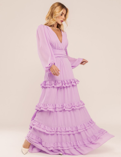 VESTIDO DECOTE V MAIA LAVANDA
