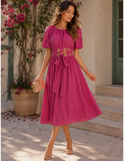 Vestido Midi Assimétrico Márcia Pink