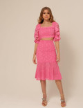 Conjunto Renda Floral Maria Pink