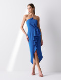 Vestido Crepe Assimétrico Louise Azul