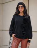 BLUSA FLORES FLORENCE PRETA
