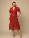 VESTIDO MIDI GUIPIR LORENA PLUS TELHA