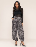 CALÇA ALADIM AIMAL PRINT KIARA PRETA