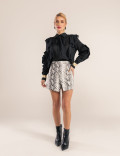 SHORTS SAIA COURO PU NABI PRETO