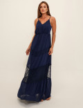 VESTIDO LONGO CREPE MELINA AZUL MARINHO
