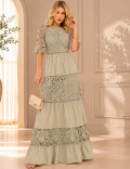 VESTIDO LONGO EM RENDA EMMA VERDE