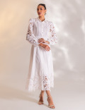 VESTIDO MIDI GUIPIR CLARICE OFF WHITE