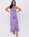 Vestido Renda Longo Leah Roxo