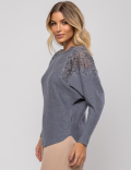 BLUSA MODAL MANGA MORCEGO GRACE CINZA