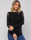 BLUSA MANGA MORCEGO PAULA PRETA