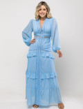 VESTIDO DE VOIL NOÉLIA PLUS AZUL