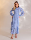 VESTIDO MIDI GUIPIR CLARICE AZUL