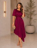Vestido Mangas Balonê Francis Marsala