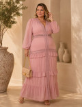 VESTIDO DE VOIL NOÉLIA PLUS ROSA