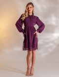 VESTIDO CURTO GUIPIR ISADORA UVA